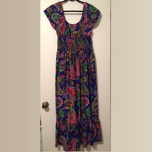 🌈 Colorful 1960s Paisley Maxi Dress🌈